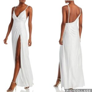 Retrofete Yesi Braided Strap High‎ Slit Dress Silver XS